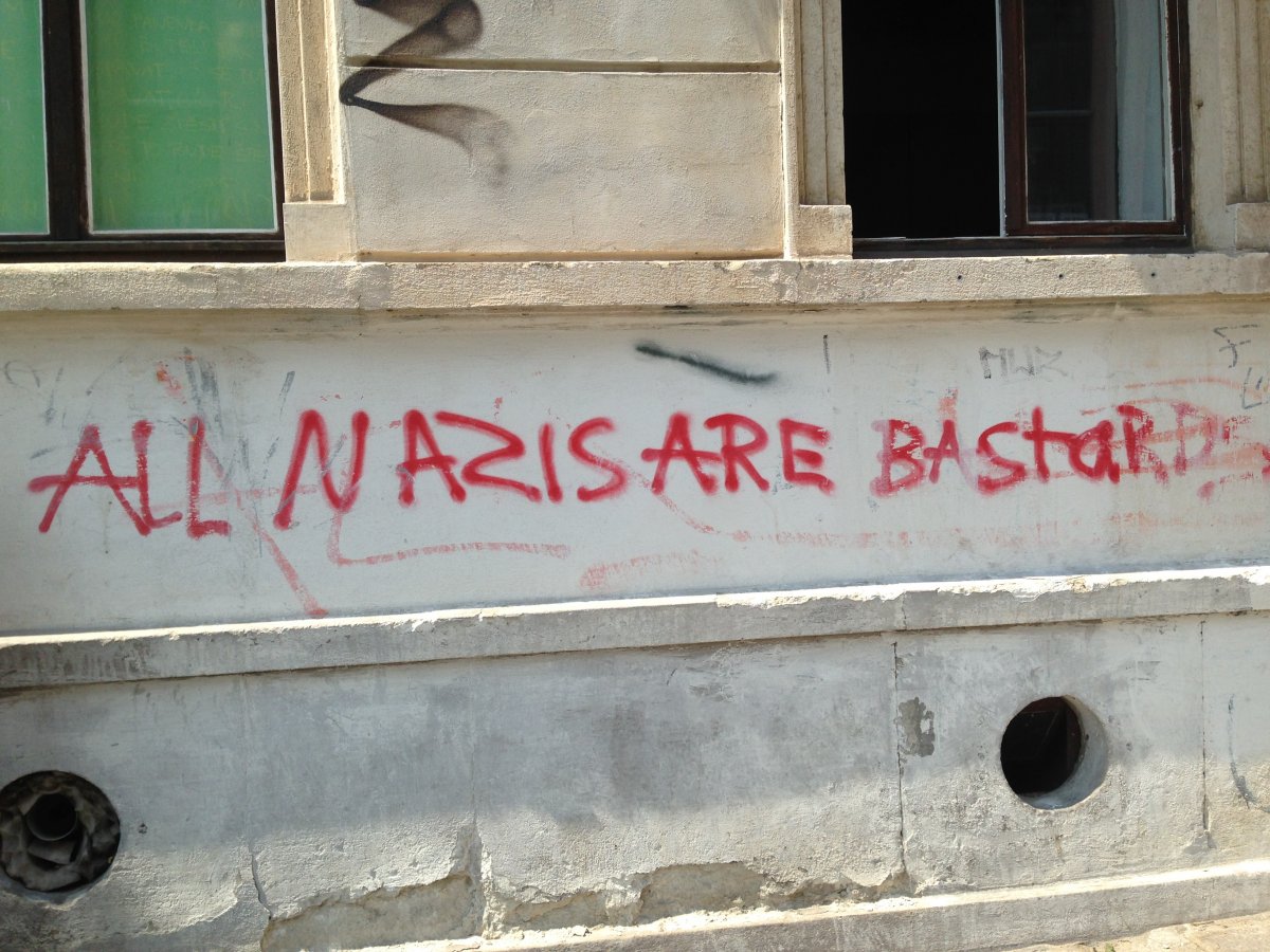 Typical example of anti-Nazi graffiti found in Neustadt.
