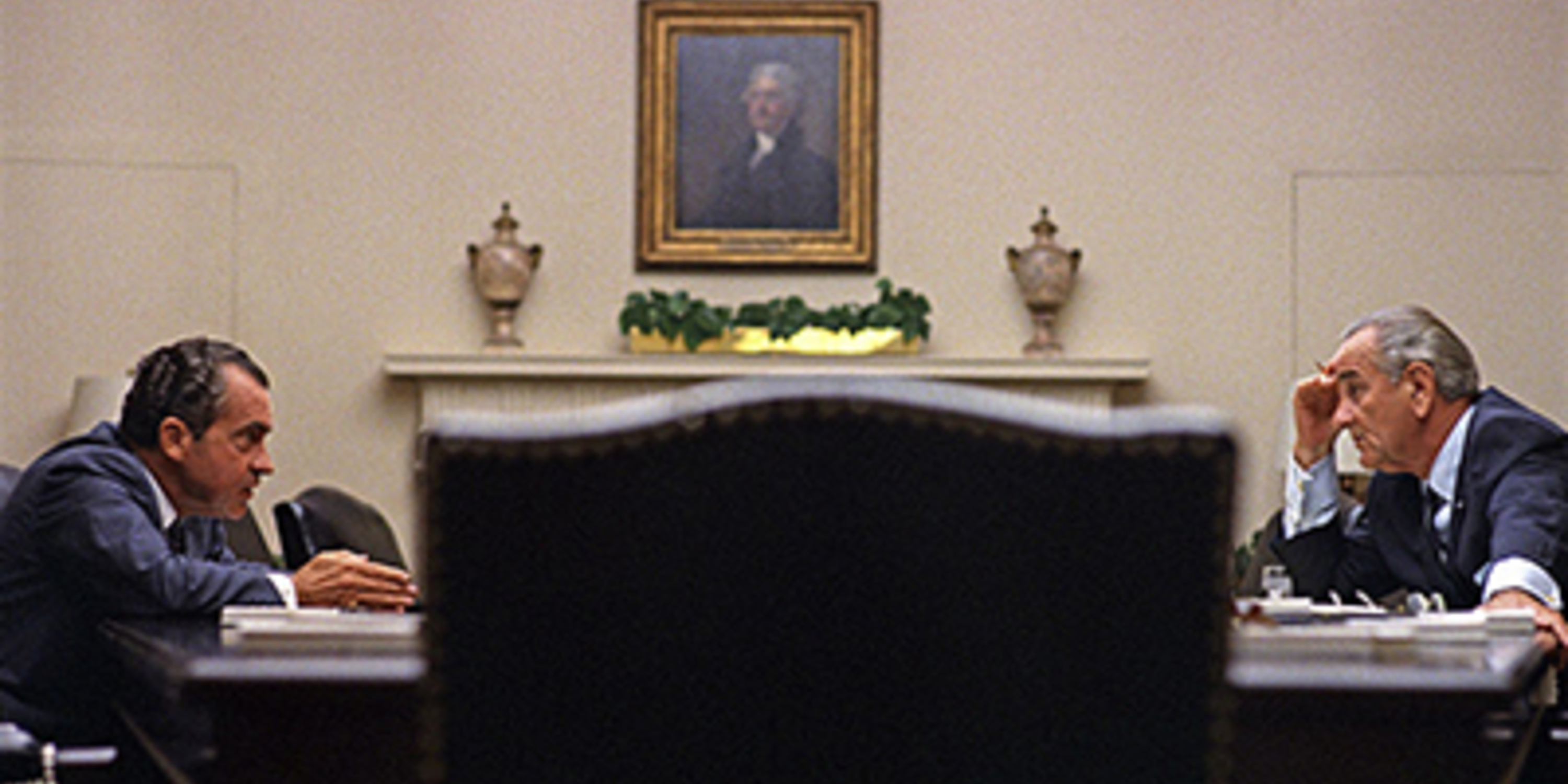 Richard Nixon and Lyndon Johnson 1968