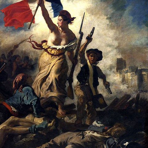 Detail from the painting Liberty Leading the People, by Eugène Delacroix, commemorating the French Revolution of 1830.