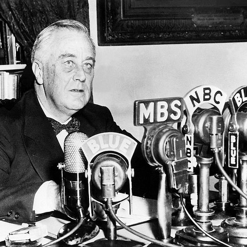 FDR speaking on the radio