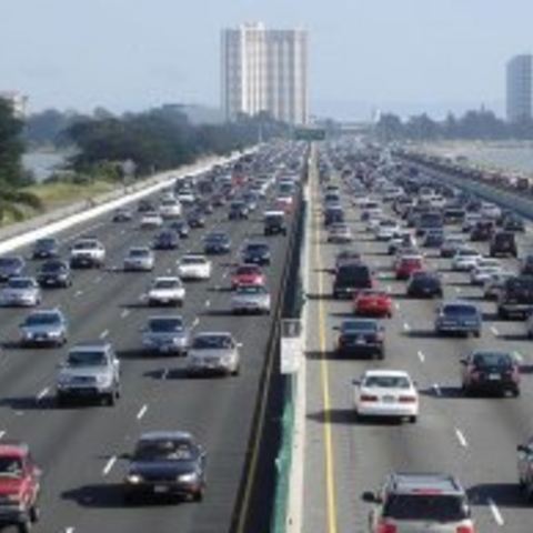 a highway with lots of cars on it